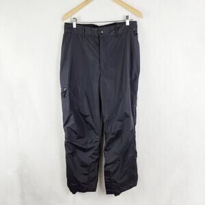 Columbia Snow Pants Men L Black Insulated Nylon with side leg zip pocket